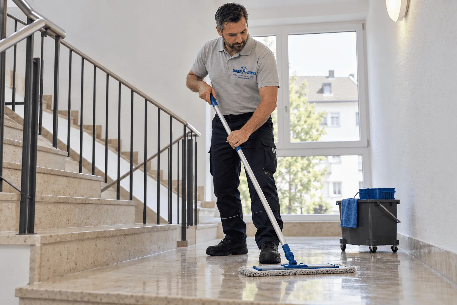 Treppenhausreinigung durch Sauber Service